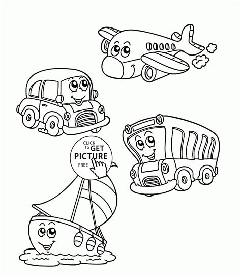 transportation coloring book pages coloring pages