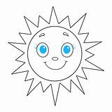 Sun Drawing Draw Easy Step Smiling sketch template