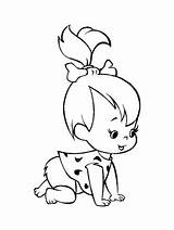Coloring Pages Pebbles Bam Printable Baby Cartoon Drawings Color Print Drawing Template Kids Bamm sketch template