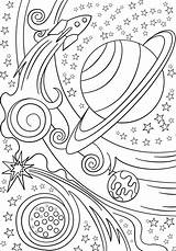 Trippy Coloring Pages Space Sun Moon Printable Kids sketch template