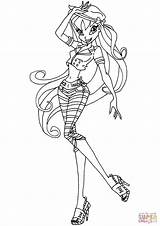 Winx Coloring Stella Club Pages Printable Book sketch template