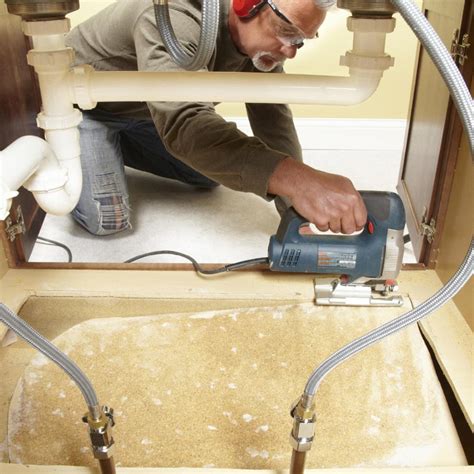 replace  sink base cabinet floor family handyman