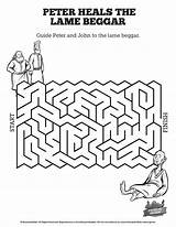 Heals Lame Healed Acts Beggar Activities Mazes Heal Puzzles Crossword Curriculum Sharefaith Difference Visit sketch template