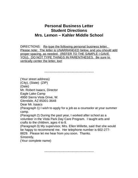 personal business letter sample edit fill sign  handypdf