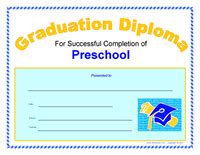 printable preschool diploma certificate