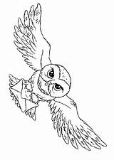 Harry Potter Owl Coloring Letter Colouring Gif sketch template
