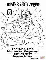 Coloring Kingdom Glory Power Thine Pages Prayer Forever Amen Printable Lord Children Crafts Kids Lords Supercoloring School Sunday Bible Dot sketch template