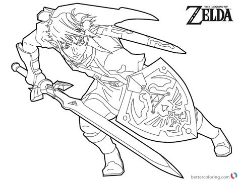 legend  zelda coloring pages black  white  printable