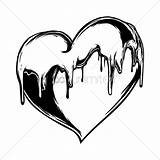 Graffiti Heart Melting Drawing Drawings Dripping Melted Cool Vector Clipartmag Pencil Getdrawings sketch template