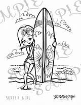 Surfer Coloring Girl Pages Getcolorings sketch template