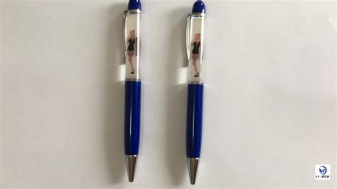 personalised promotional liquid floating ballpoint pen stripper naked