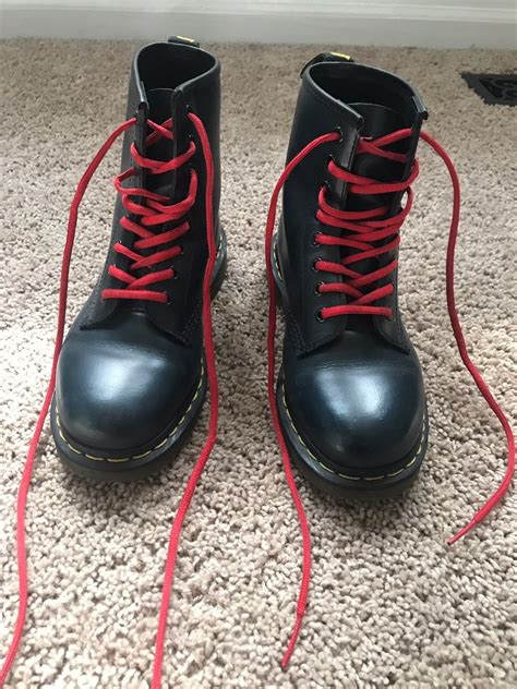 dr martens navy  hold  mercari  martens combat boots combat boot outfit black