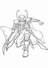 Loki Coloring Avengers sketch template