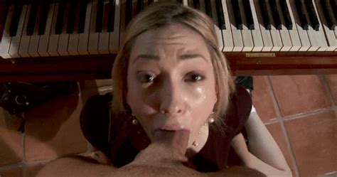 nerdy blonde blows cock after piano lessons 4320