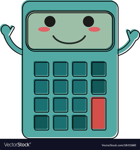 calculator happy cartoon character icon image vector image