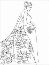 Fashion Coloring Pages Vintage Nicole Color Getcolorings Printable Dress Trend Bride sketch template