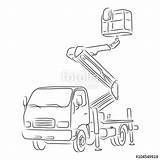 Truck Bucket Outline Vector Drawing Boom Illustration Elevator Getdrawings Lifts Articulated Stock Drawn Similar sketch template