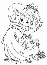 Coloring Pages Wedding Printable Precious Moments Kids Book Print Couple Coloring4free Clipart Weddings Cana Color Sheets Bride Girl Cake Stamps sketch template