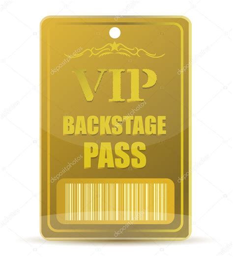 Gold Vip Backstage Pass With Bar Code Isolated On White