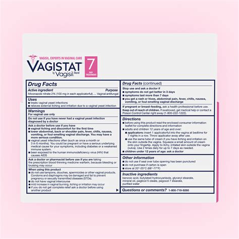 Vagistat 7 Miconazole Yeast Infection Treatment Vagisil