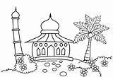 Mewarnai Masjid sketch template