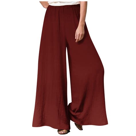 Wide Leg Pants For Women Elastic High Waist Gradient Palazzo Pants