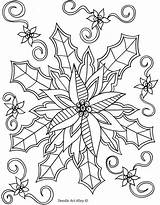 Coloring Pages Doodle Winter Sheets Adult Alley Colouring Printable Christmas Mistletoe Color Flowers Lets Kids Adults Snowflake Book Print Poinsettia sketch template