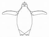 Coloring Penguin Flapping Geometric Pages sketch template