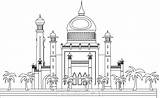 Brunei Omar Ali Clipart Sultan Mosque Outline Saifuddin Architecture Available sketch template