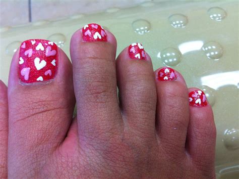 finished  valentines day toe nailswith   opi mariah carey liquid sand