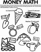 Money Math Coloring Pages Crayola Print sketch template