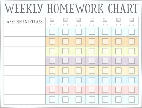 printable homework reward chart