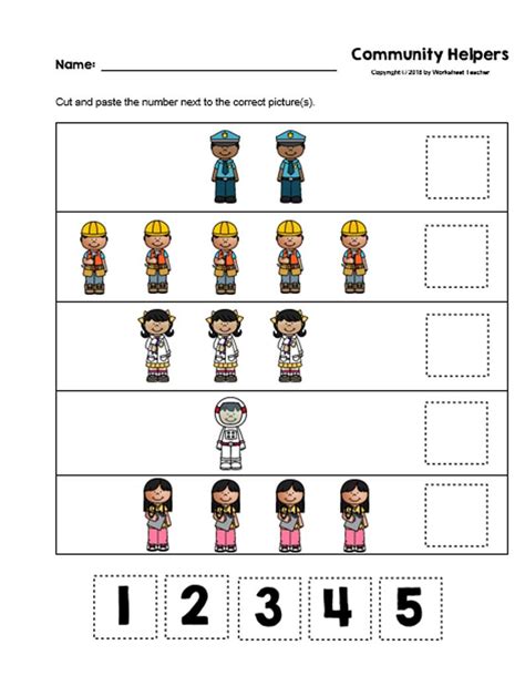 cut  paste number worksheets
