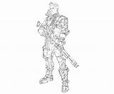 Borderlands Axton Characters Pages Coloring sketch template