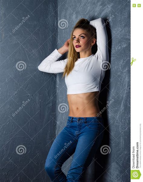 Woman With Nude Tummy Stock Image Image Of People Adult 73803379