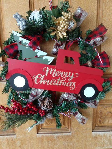 red truck wreath christmas wreaths diy holiday decor
