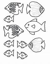 Fish Template Coloring Pages Printable Templates Fishes Kids Saltwater Print Cutouts Kissing Lips Craft Crafts Color Loaves Underwater Ocean Sea sketch template