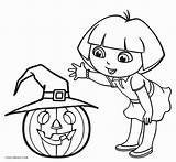 Dora Halloween Coloring Pages Color Printable Kids Getcolorings Getdrawings sketch template