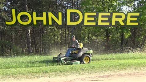 john deere  ztrak   iron deck mowing youtube