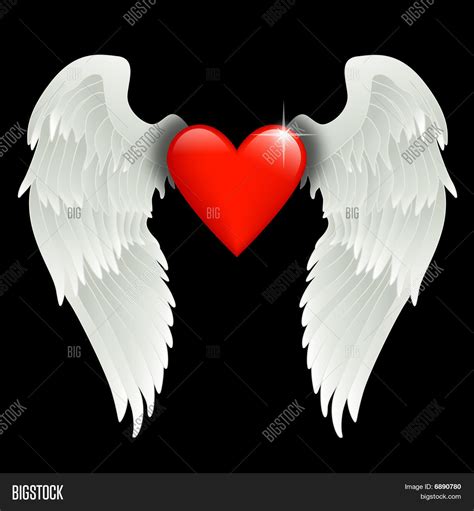 heart angel wings image photo  trial bigstock