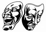 Masks Comedy Drama Tragedy Clip Theatre Drawing Mask Theater Clipart Illustration Graphic Graphics Clipground Face Clipartmag Choose Board Tradgedy sketch template