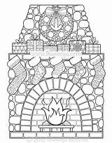 Christmas Coloring Pages Adult Fireplace Book Color Thaneeya Sheets Printable Mcardle Easy Visit Drawings Colors sketch template