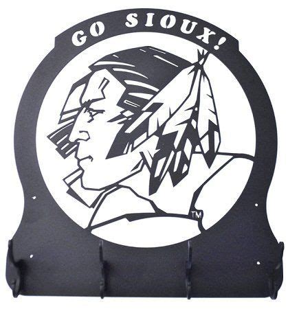 fighting sioux logo metal coat rack  young manufacturing   inches high