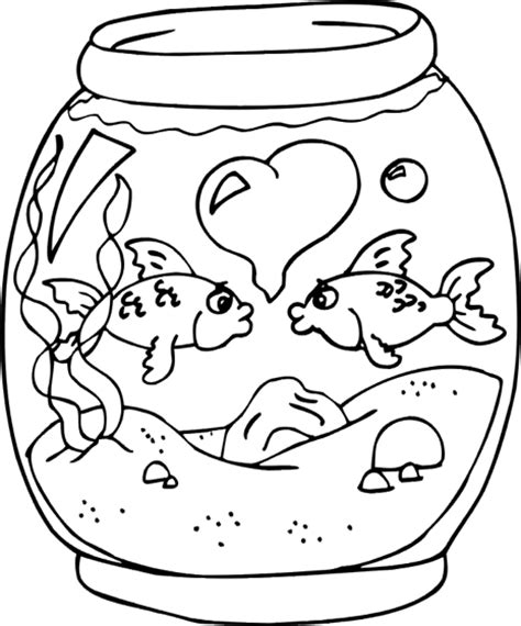 fish bowl coloring page coloring book  coloring pages
