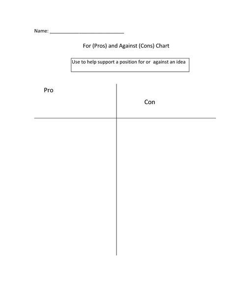 printable pros  cons template printable templates