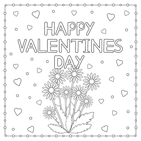 coloring pages heart valentine day