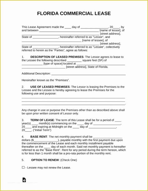 florida lease agreement template   florida residential lease
