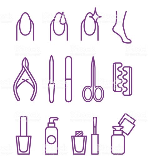 nail beauty spa manicure vector icon set spa manicure nail vector