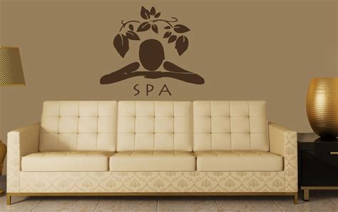 woman wall decals girl spa massage relax beauty salon floral etsy