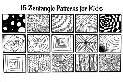 zentangles mindfulness activities  kids lightly sketched